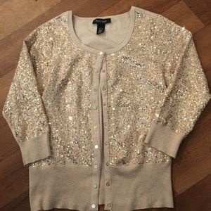 PENDING 🎀WHBM Gold sequins cardigan